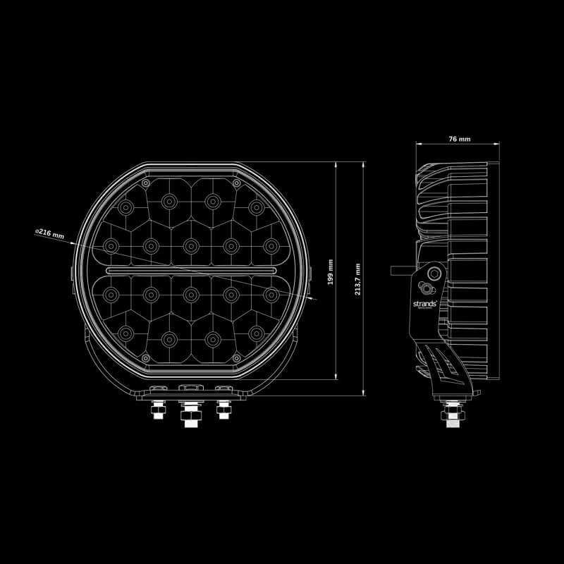 Strands Big Energy DRIVING LIGHT 9″ Orange / Weiß