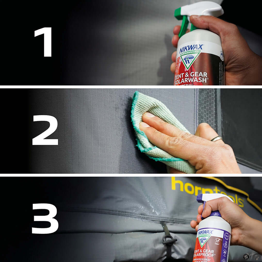 2er-Set: Imprägnierspray & Reinigungsmittel mit UV-Schutz - Tent & Gear