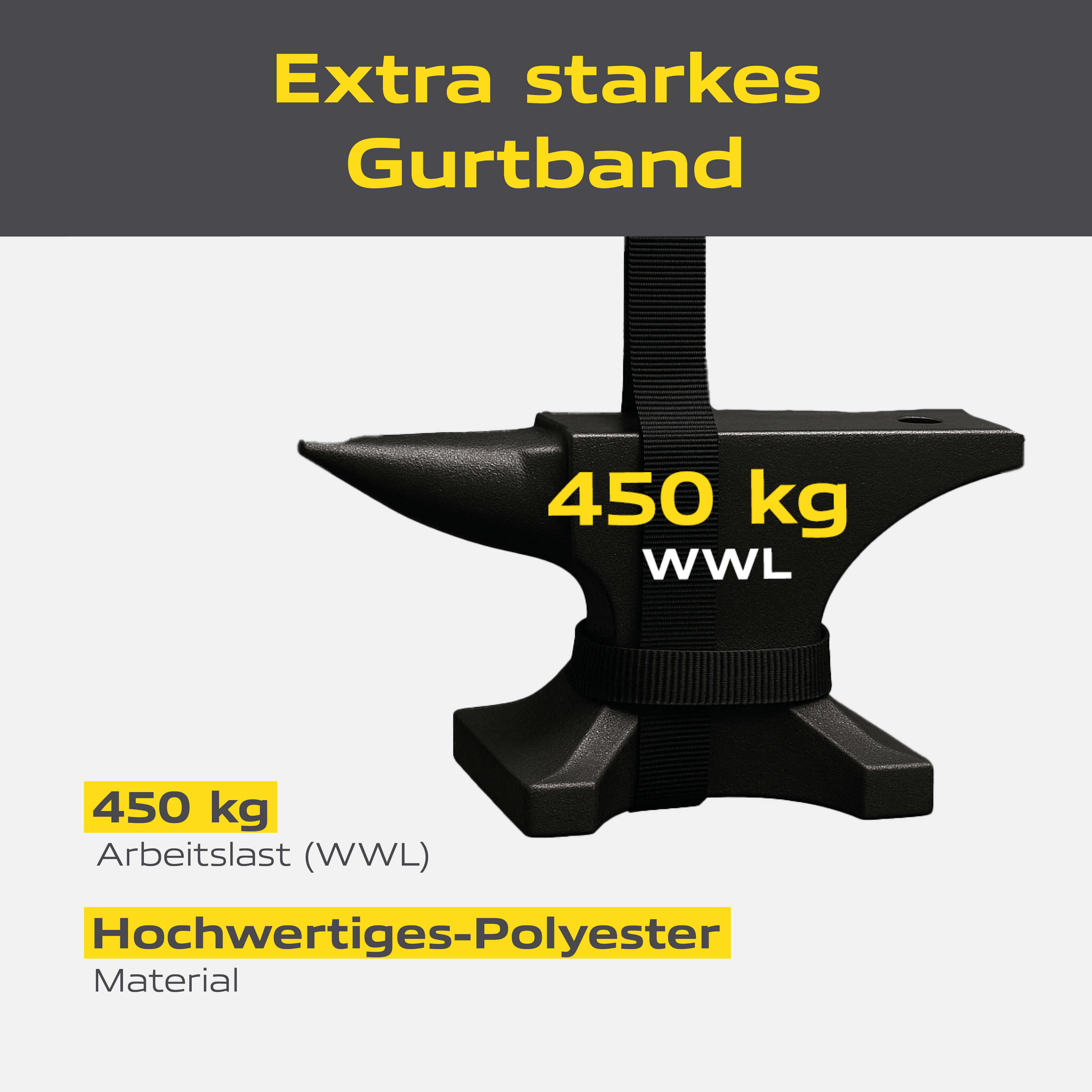 Spanngurt 5 m (450 kg Nutzlast) mit Kuntstoffschutz