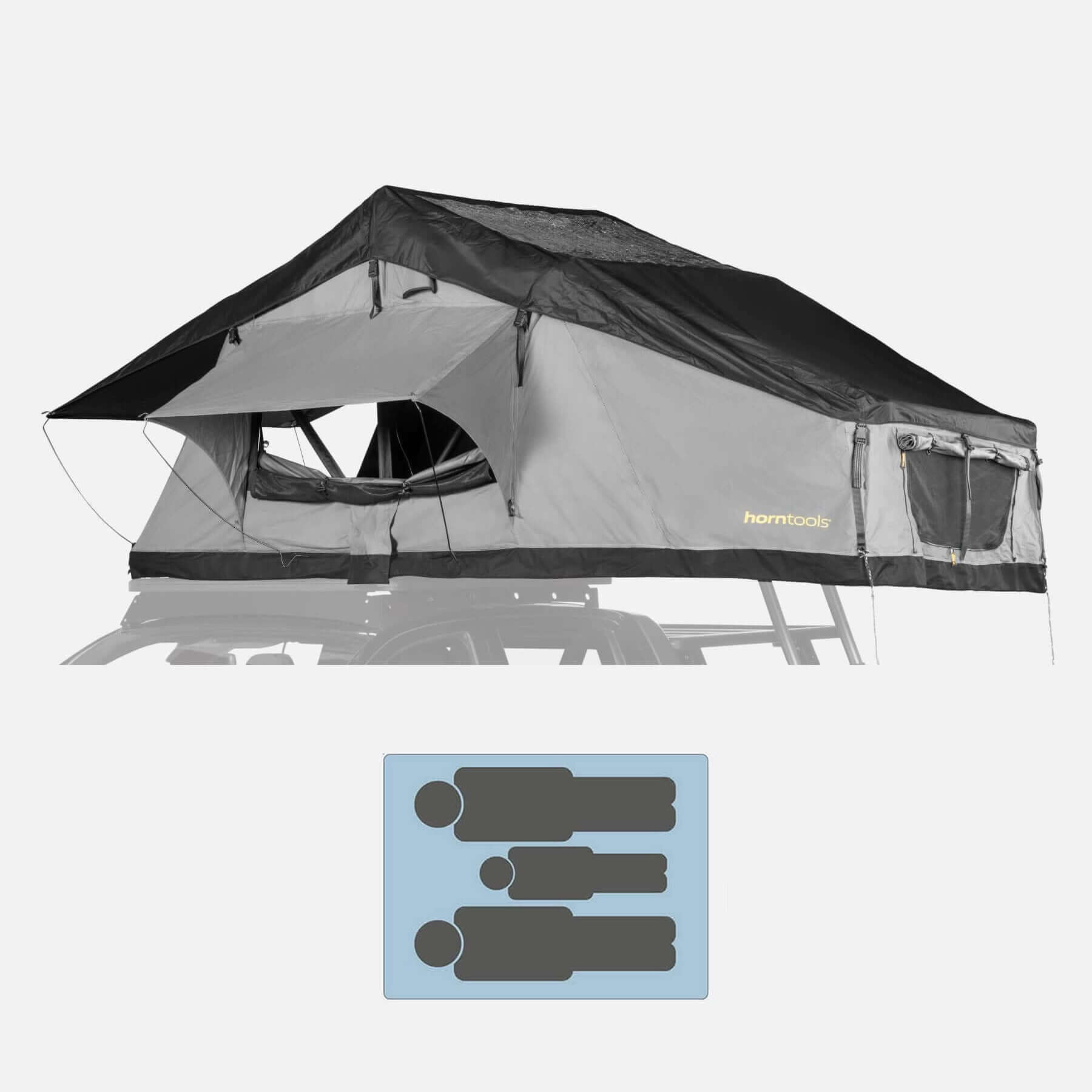 Dachzelt Elements Gen II für 3 Personen - 165 cm - Farbe Midnight Stone